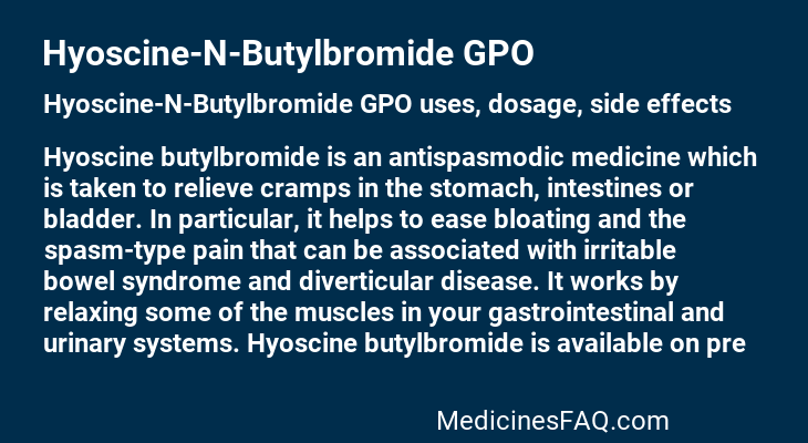 Hyoscine-N-Butylbromide GPO