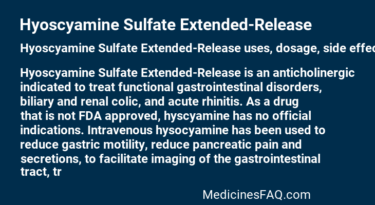 Hyoscyamine Sulfate Extended-Release