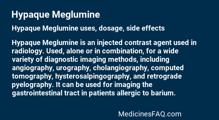 Hypaque Meglumine