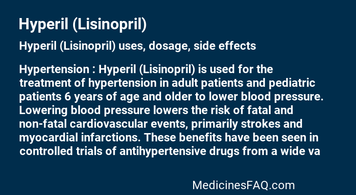 Hyperil (Lisinopril)