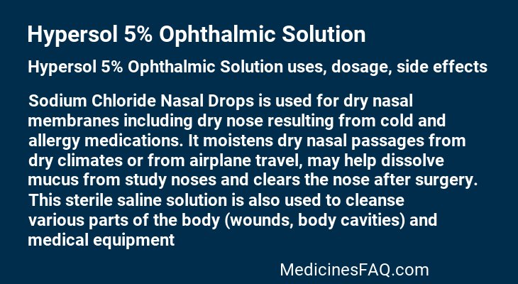 Hypersol 5% Ophthalmic Solution