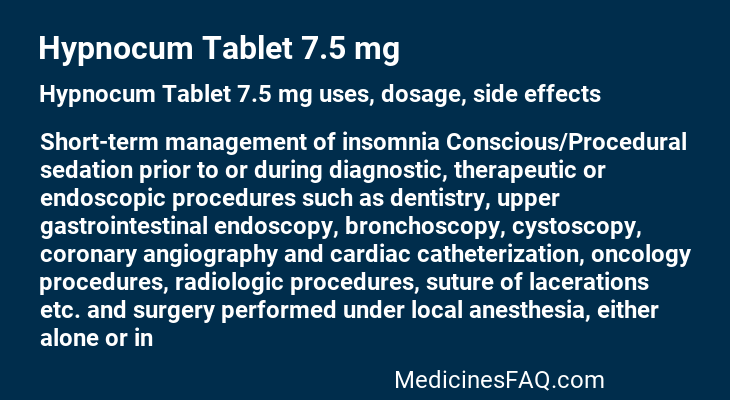 Hypnocum Tablet 7.5 mg