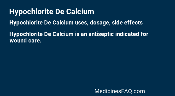 Hypochlorite De Calcium