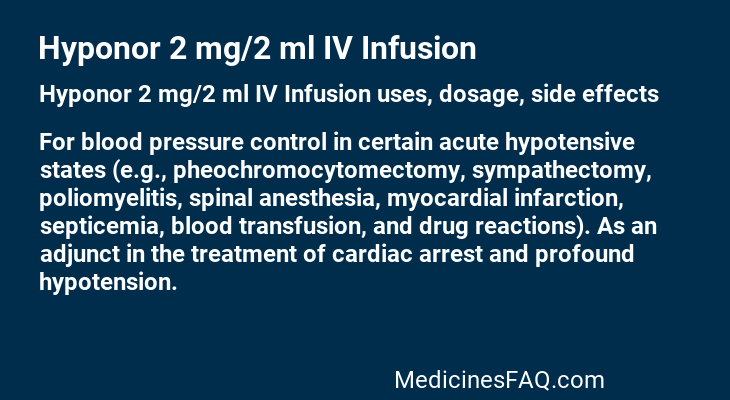 Hyponor 2 mg/2 ml IV Infusion