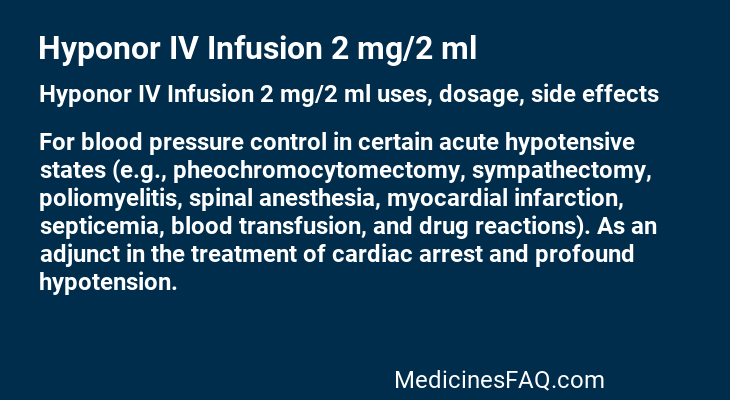 Hyponor IV Infusion 2 mg/2 ml