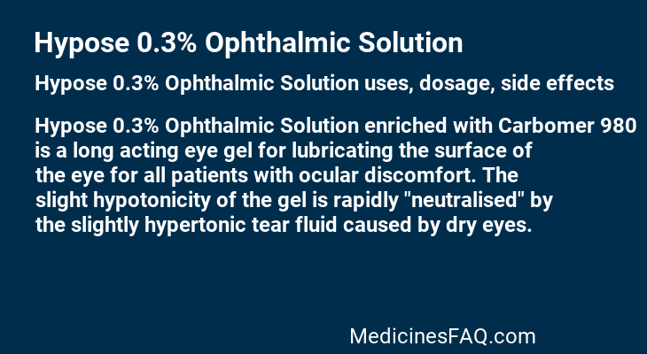 Hypose 0.3% Ophthalmic Solution