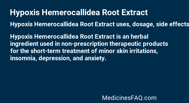 Hypoxis Hemerocallidea Root Extract