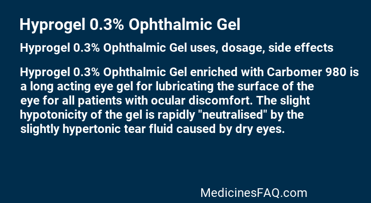 Hyprogel 0.3% Ophthalmic Gel