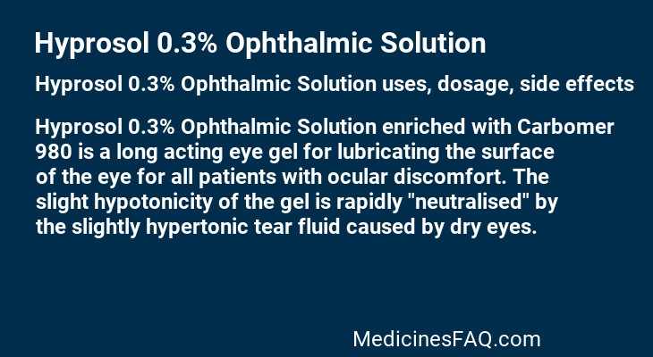 Hyprosol 0.3% Ophthalmic Solution