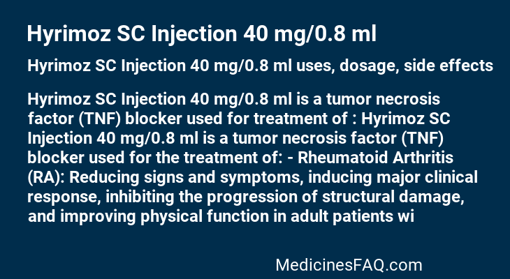 Hyrimoz SC Injection 40 mg/0.8 ml