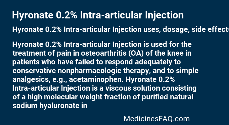 Hyronate 0.2% Intra-articular Injection