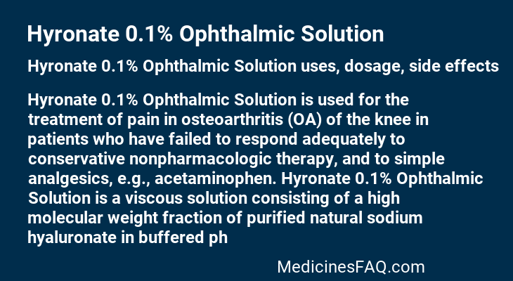 Hyronate 0.1% Ophthalmic Solution