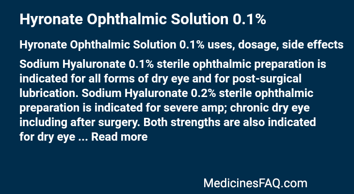 Hyronate Ophthalmic Solution 0.1%