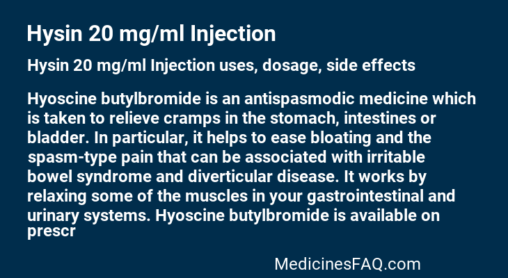 Hysin 20 mg/ml Injection