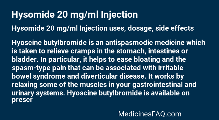 Hysomide 20 mg/ml Injection