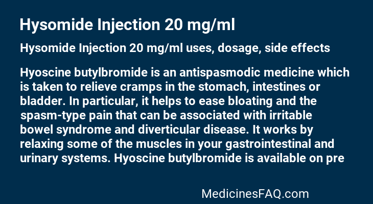 Hysomide Injection 20 mg/ml