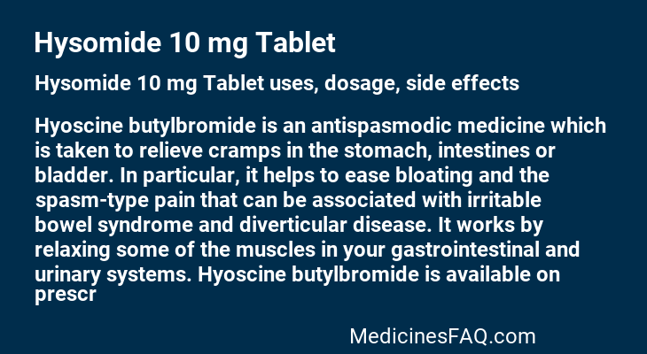 Hysomide 10 mg Tablet