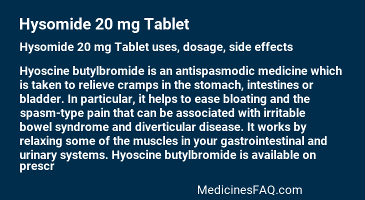 Hysomide 20 mg Tablet