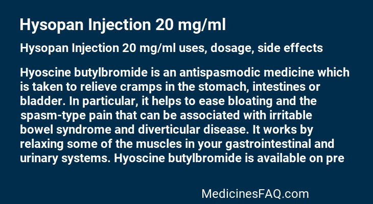 Hysopan Injection 20 mg/ml