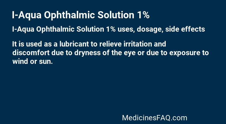 I-Aqua Ophthalmic Solution 1%