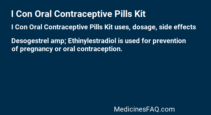 I Con Oral Contraceptive Pills Kit