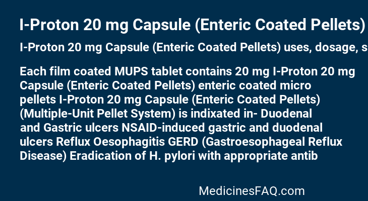 I-Proton 20 mg Capsule (Enteric Coated Pellets)