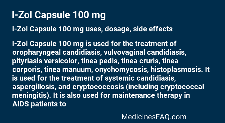 I-Zol Capsule 100 mg