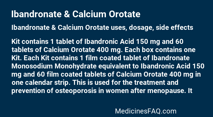 Ibandronate & Calcium Orotate