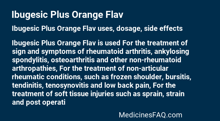 Ibugesic Plus Orange Flav