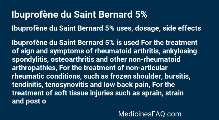 Ibuprofène du Saint Bernard 5%