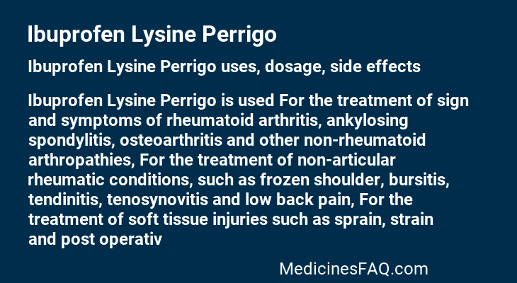 Ibuprofen Lysine Perrigo