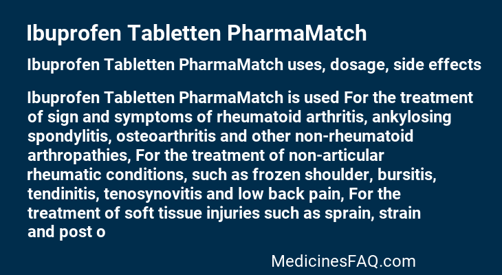 Ibuprofen Tabletten PharmaMatch