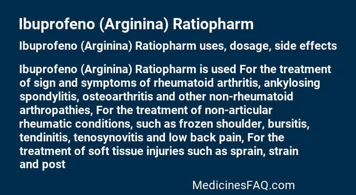 Ibuprofeno (Arginina) Ratiopharm
