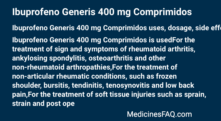Ibuprofeno Generis 400 mg Comprimidos