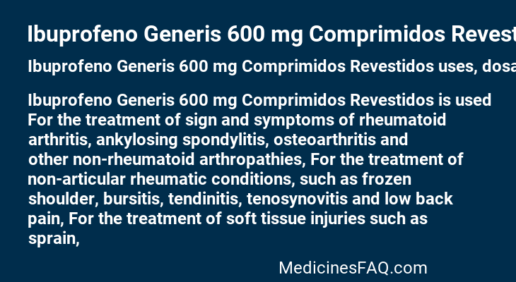 Ibuprofeno Generis 600 mg Comprimidos Revestidos