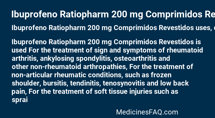 Ibuprofeno Ratiopharm 200 mg Comprimidos Revestidos