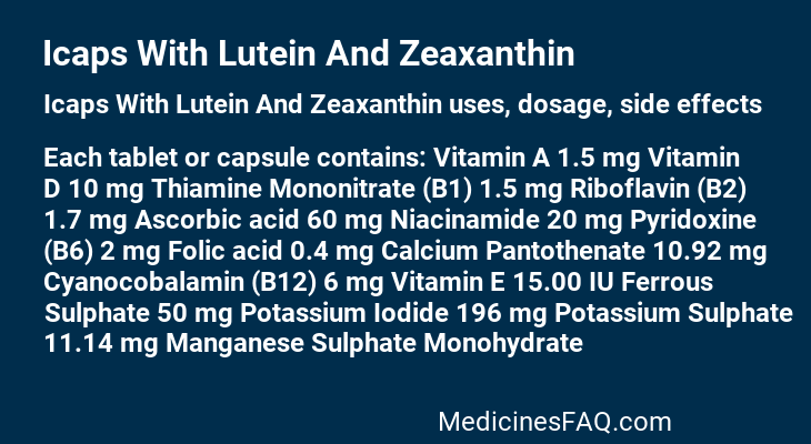 Icaps With Lutein And Zeaxanthin