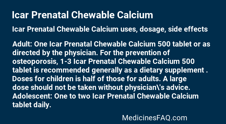 Icar Prenatal Chewable Calcium
