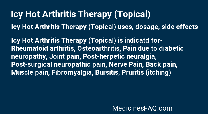 Icy Hot Arthritis Therapy (Topical)