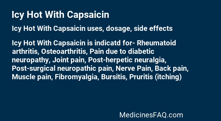 Icy Hot With Capsaicin
