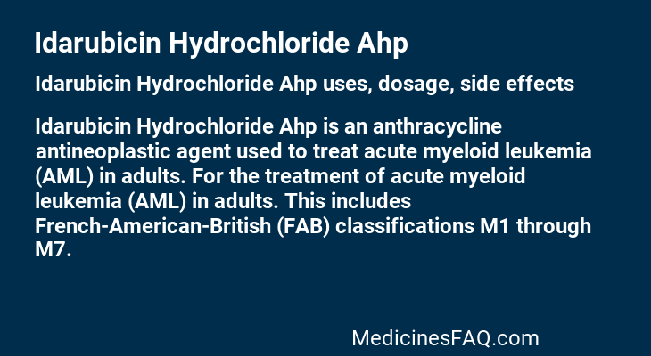 Idarubicin Hydrochloride Ahp