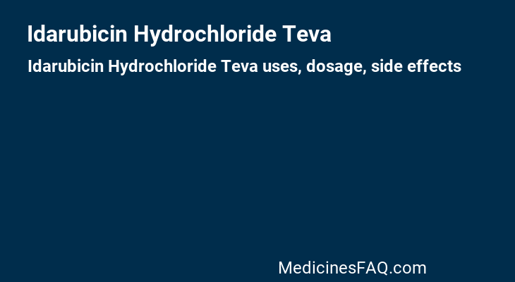 Idarubicin Hydrochloride Teva
