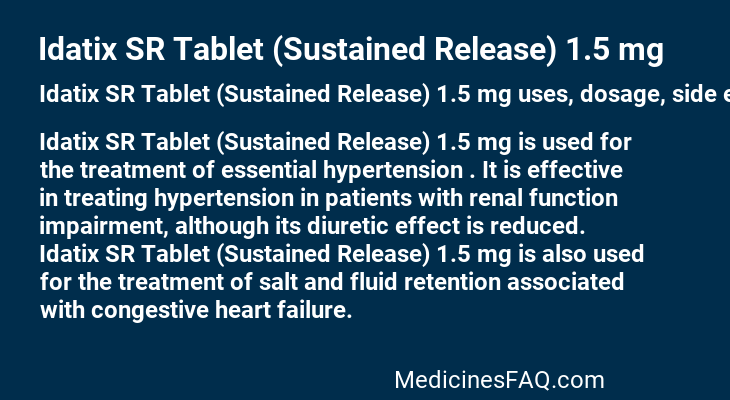 Idatix SR Tablet (Sustained Release) 1.5 mg