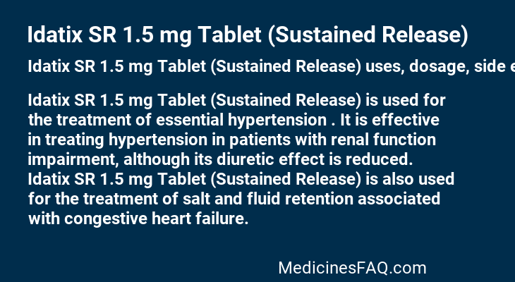 Idatix SR 1.5 mg Tablet (Sustained Release)