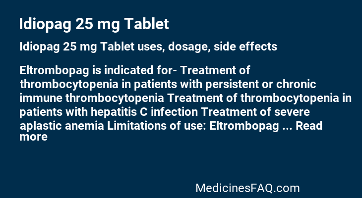 Idiopag 25 mg Tablet