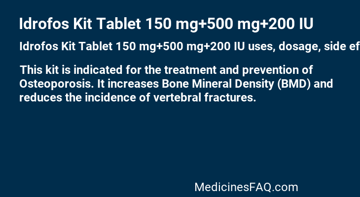 Idrofos Kit Tablet 150 mg+500 mg+200 IU