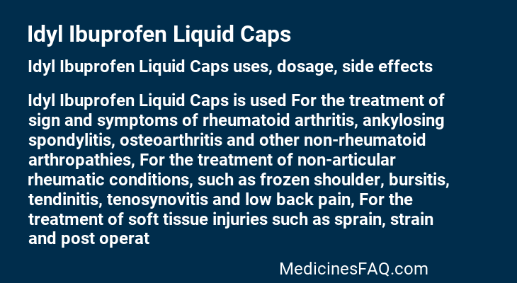 Idyl Ibuprofen Liquid Caps
