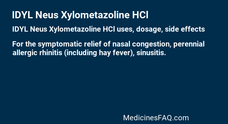 IDYL Neus Xylometazoline HCl