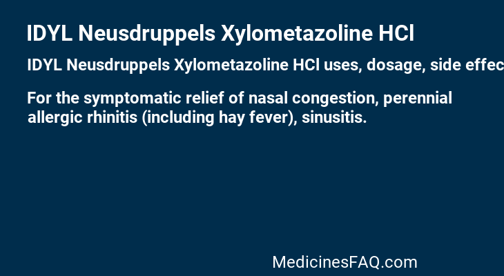 IDYL Neusdruppels Xylometazoline HCl