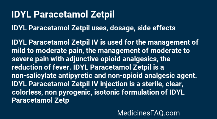 IDYL Paracetamol Zetpil